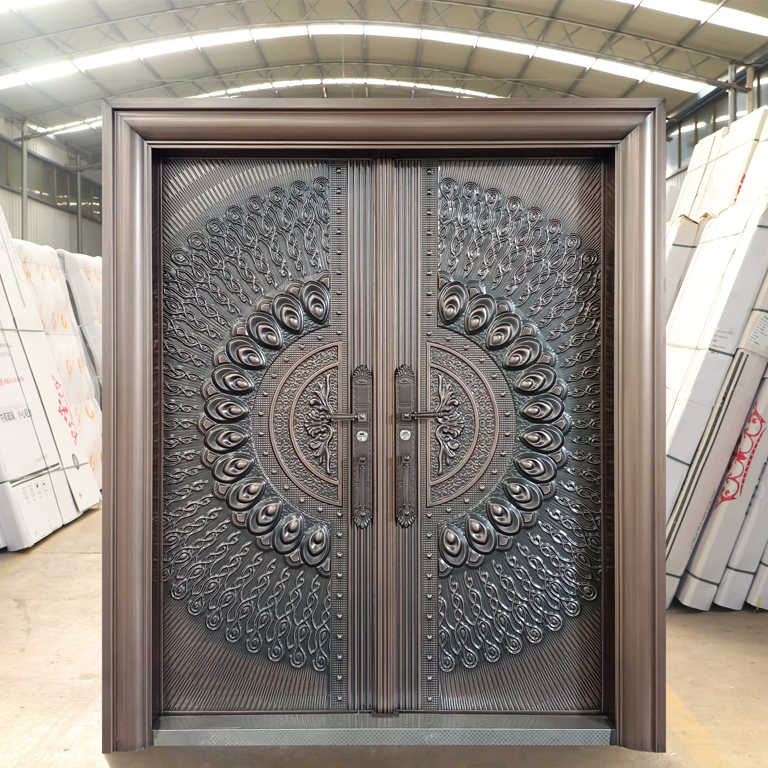 TECHTOP Building Entrance Security Steel Door Main Gate Designs Double Door