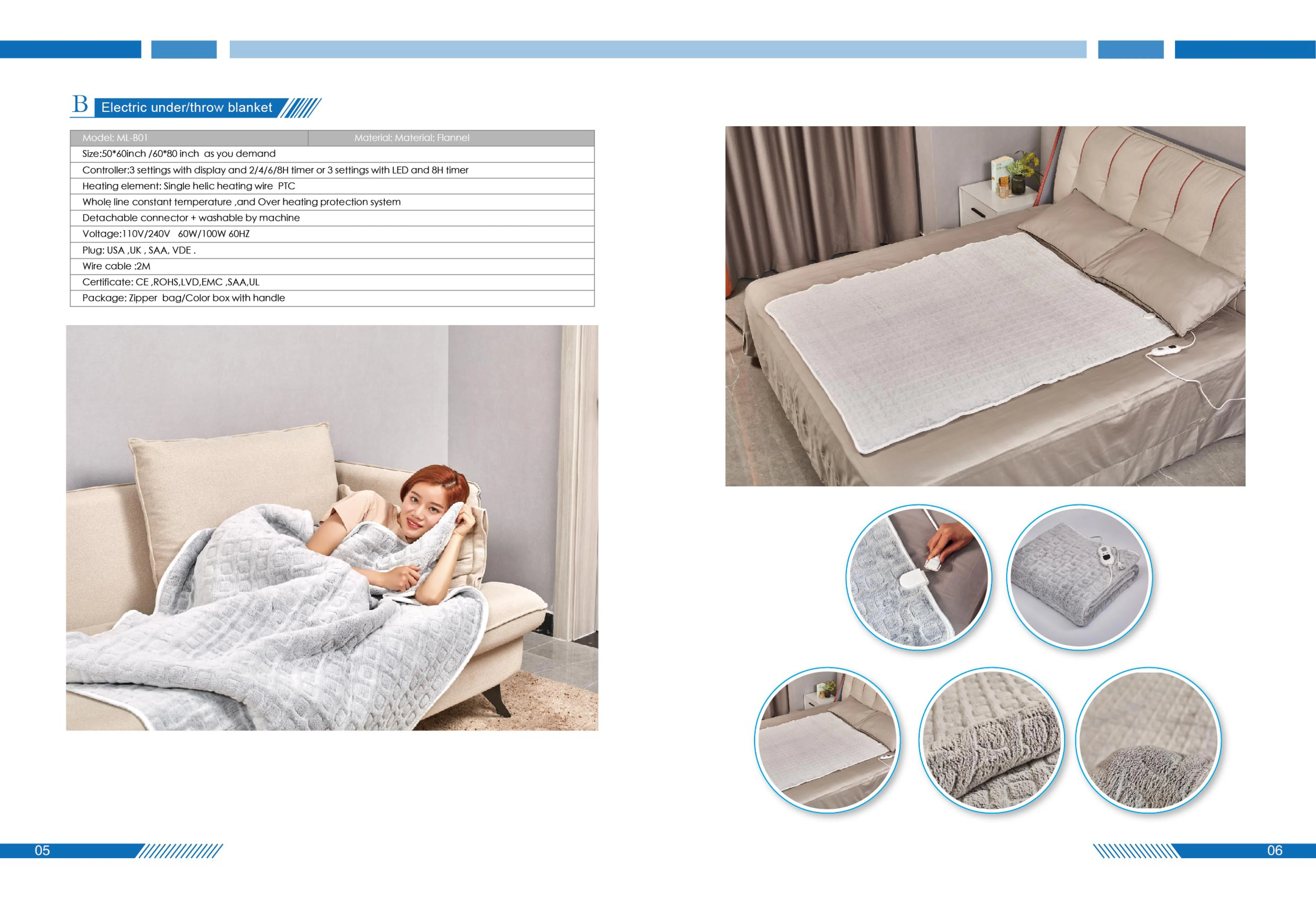 Heated Electric Underbed Blanket, AC220V, UK Plug - detail 48