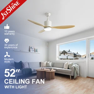 1stshine LED Ceiling Fan Outdoor Cover 3 Plastic Blades Dimmable LED Lighting Ceiling Fan with Remote Control