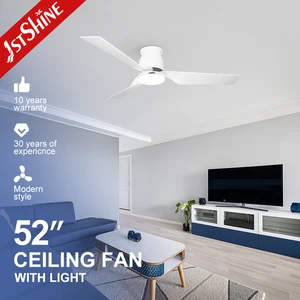 1stshine LED Ceiling Fan 52 Inches Three ABS Blades Remote Control Led Flush Mount Ceiling Fan