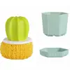 Bolsa de regalo con lavabo verde y cepillo amarillo.
