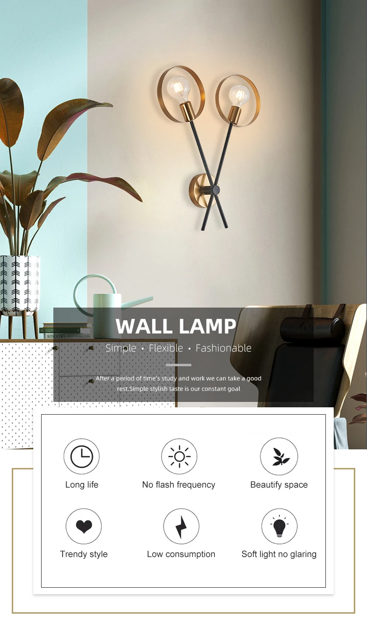 wj0015 high quality indoor soft lighting decorated bedroom double led wall lamp-0