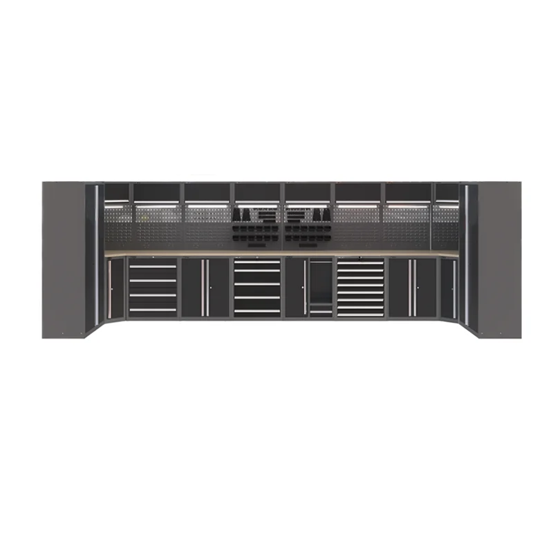 JZD Garage Cabinet with Tools Storage  Tool Cart Tool Trolley Workshop Metal Cabinet L Shape