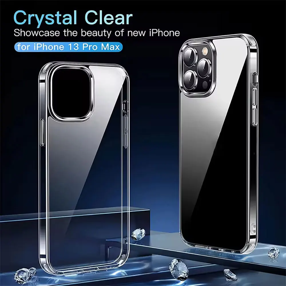 Laudtec Soft TPU Smart Phone Cover Clear Back Cover Transparent Cellphone Case For Iphone 13 Pro Max 14 Pro Max PC TPU Case details