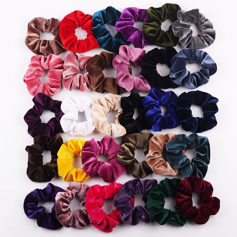 Women Elastic Hair Tie Scrunchies Band Girl Headwear Ponytail Holder Hair Ropes 