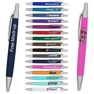 IDO-Colorful High Quality Plastic Promotional Ballpoint Rubber  Banner Pens with Custom Logo Printing Novelty Design for Hotels