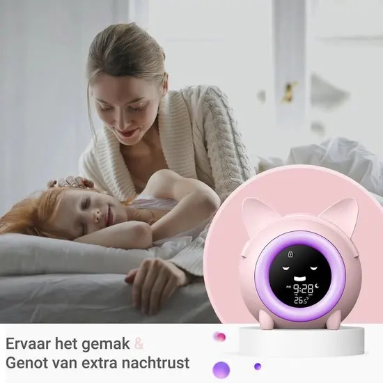 KG-2715 Antique Style Digital Children's Sleep Trainer Clock Cute Cat Design Brightness Changing Feature USB for Household Car - Image 5