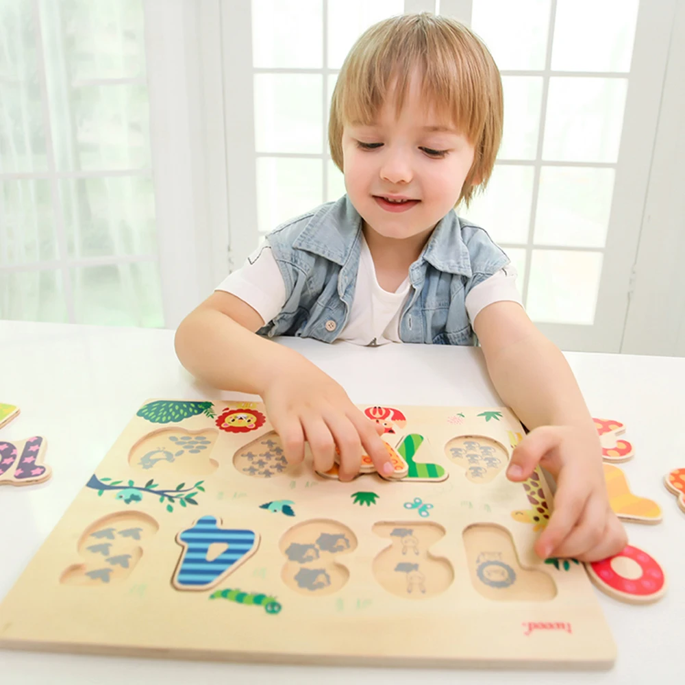 Safe Montessori Wooden Toy Colorful Number Puzzle Educational Toy