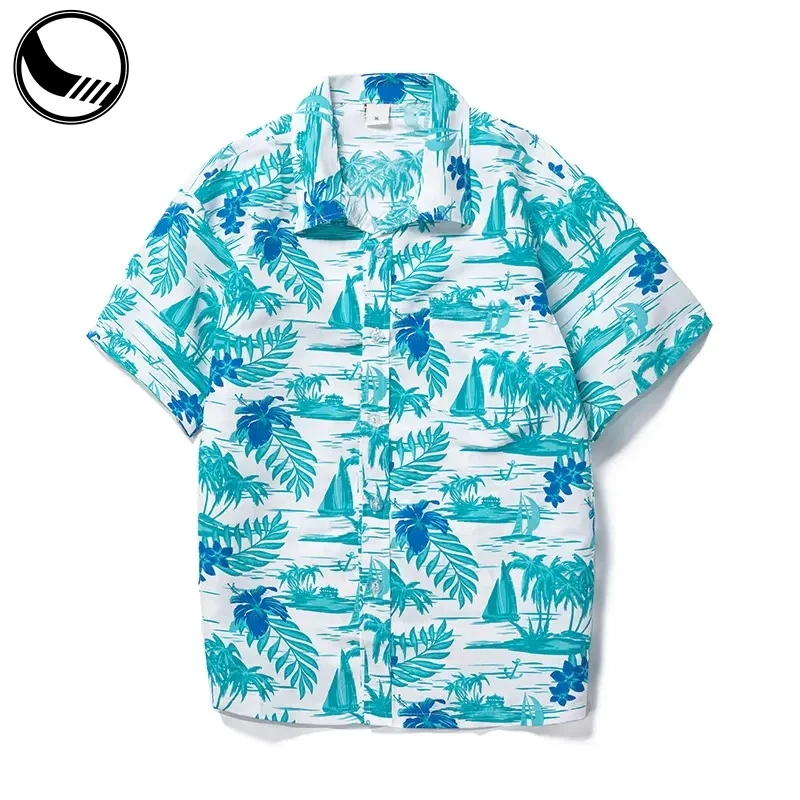 BETHERIVAL Competitive Price Mens Fashion  Custom Funny Printed 100% Cotton Beach Shirt Button up Flora Short Sleeve Hawaiian Shirt for MEN details