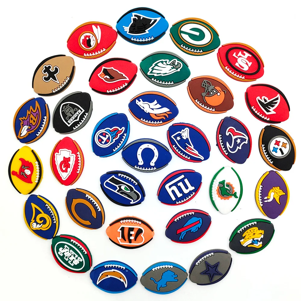 2025 Hot Selling NFL Shoe Charms American NFL Shoe Decorations Football  Team Logo Shoe Charms Football Charms Wholesale