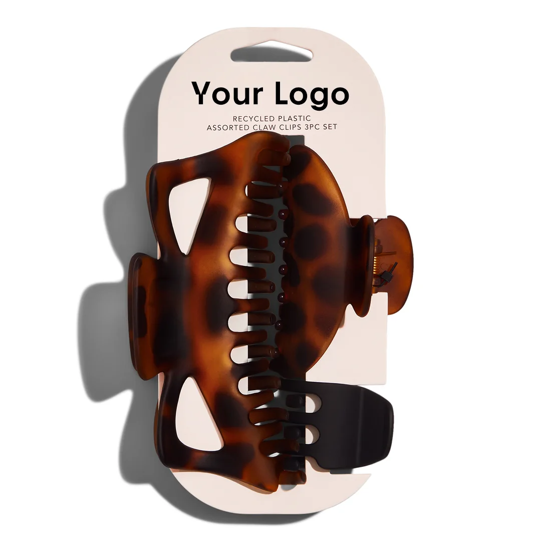 Wholesale Luxury Large Korean Acrylic Custom Logo Packaging Hair Claw