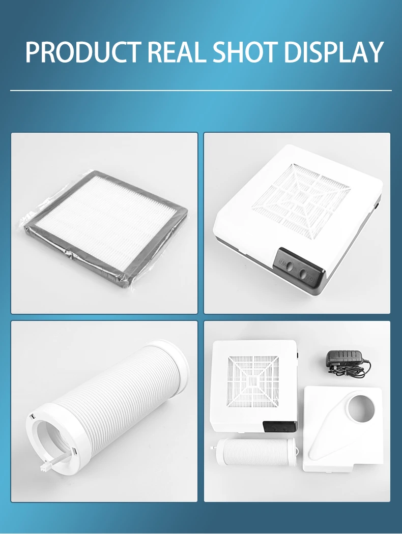 2025 AT-NDC-024 60W Elephant nose style nail dust vacuum cleaner dust collector filter factory