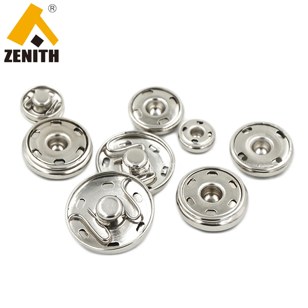 Flat Back Hidden Snap Buttons Metal Invisible Round Sewing Snaps