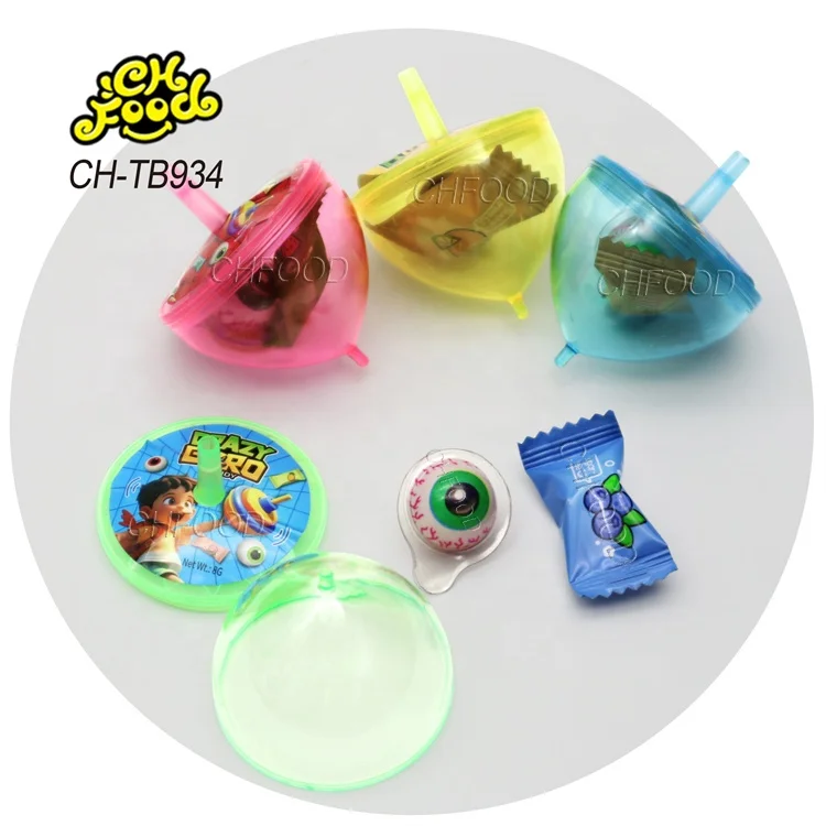 Hot Selling Plastic Gyroscope Funny Toy Candy Sweets Wholesale Halal Gummy Candy and Fruity Tablet Candy for Children
