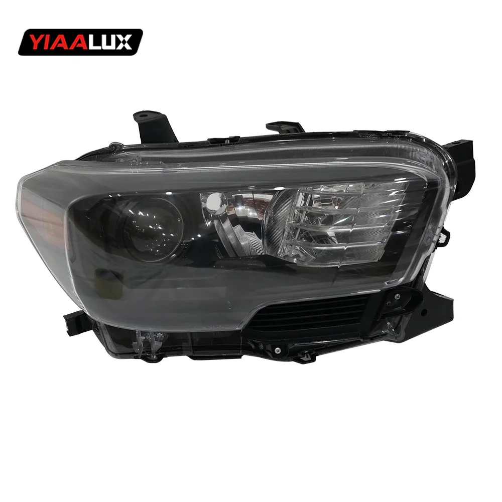 headlights for Toyota TACOMA 2016-2019 USA version smoked headlamp factory OEM LED DRL aftermarket replacement details