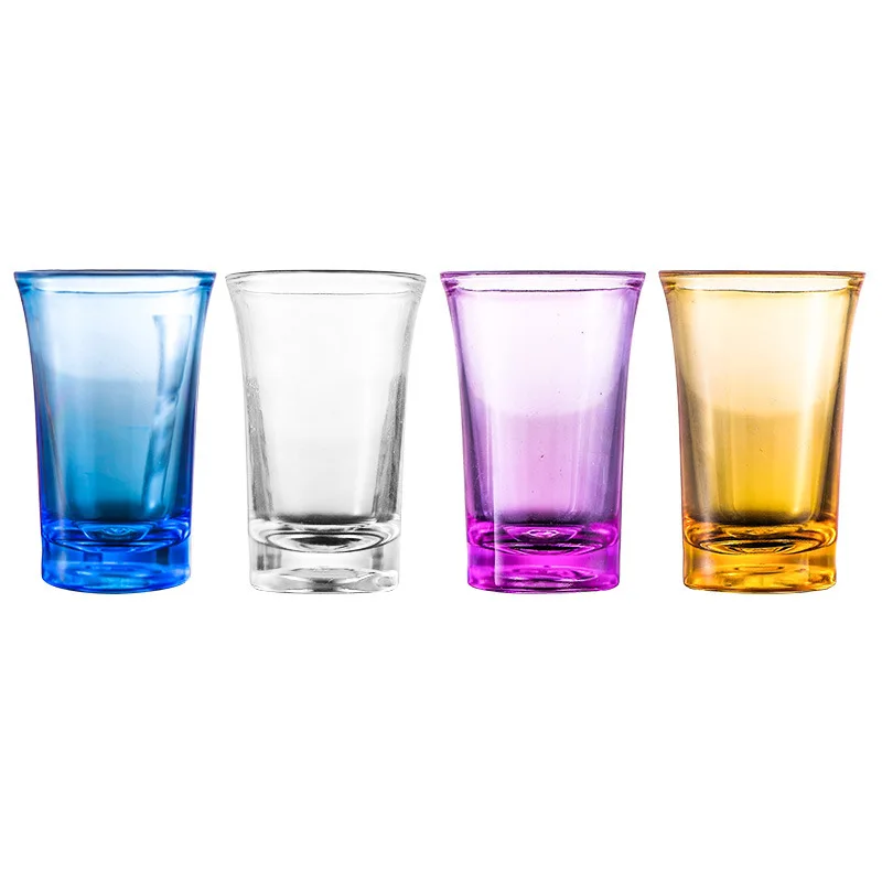 Eco Friendly Sustainable Custom Logo 1.5oz Plastic Acrylic Unbreakable Shot Glasses For Wine And