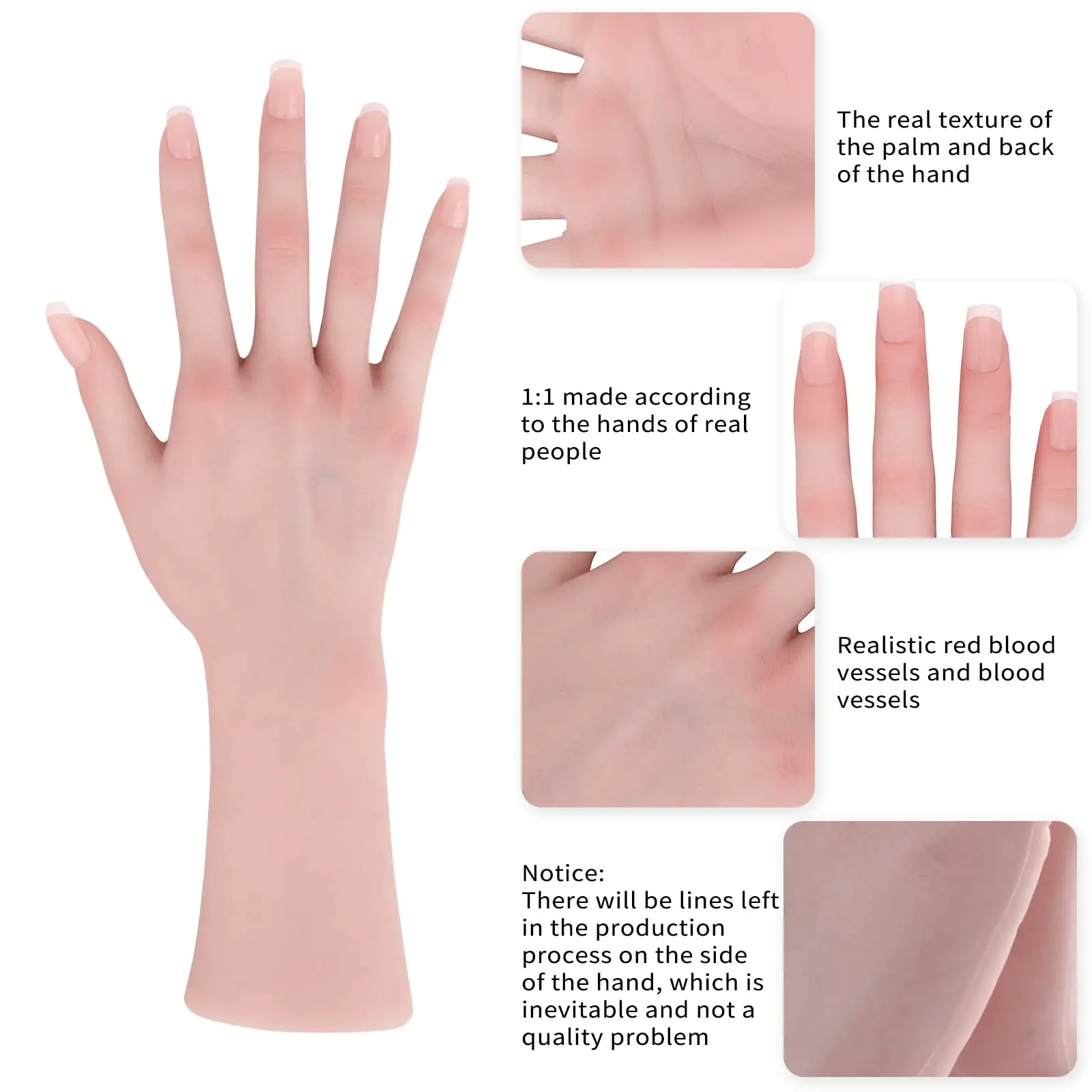 Realistic Silicone PVC Female Hand Practice Model Hand for Showing Jewelry Halloween Props Photography Props Breast Form