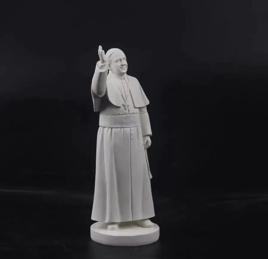 Italy Vatican Holy Emperor Pope Francis 3D Printed Resin Statue 24cm