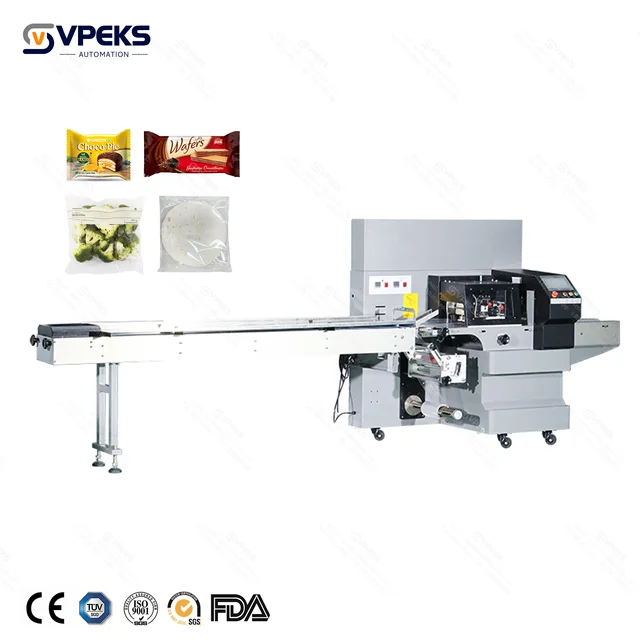 VPEKS Moon Cake Ice Cream Rice Tong Snow Cake Egg Yolk Pie Reliable and Convenient Pillow Packing Machine Labeling machine
