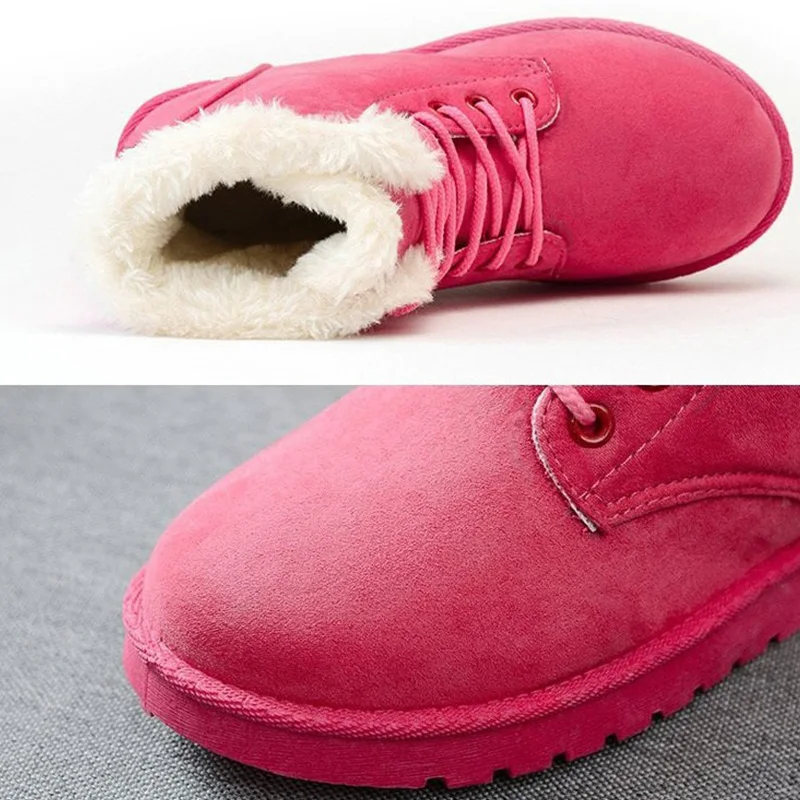 Factory Direct Supply Short Winter Ankle Warm Winter Hot Pink Snow