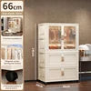 66cm-2layers+double door+Transparent White