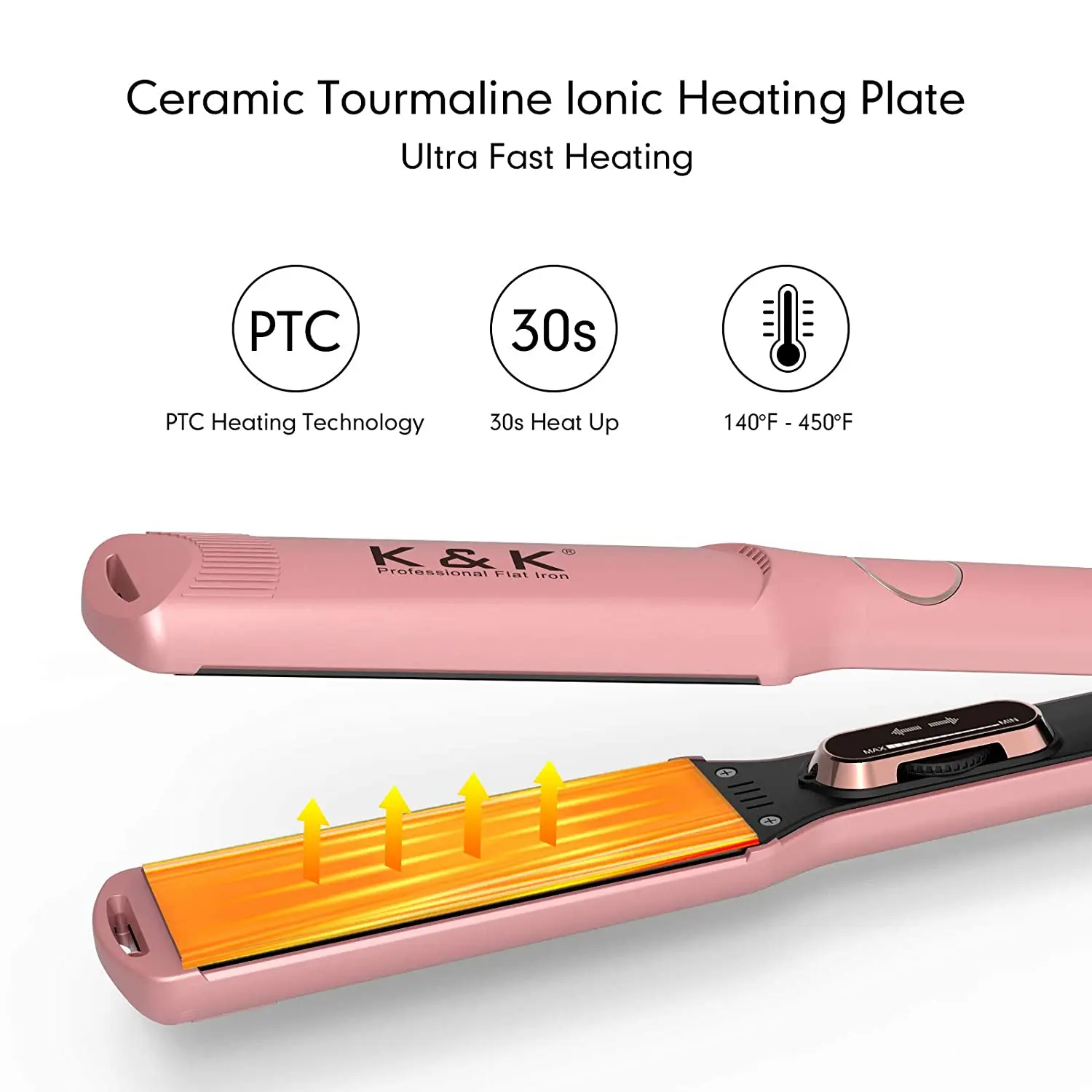 Hair Pro Pink Ceramic Flat Iron - Pastel Pink Paul Mitchell Pink Ceramic Hair Straighteners & Curling  main image 4