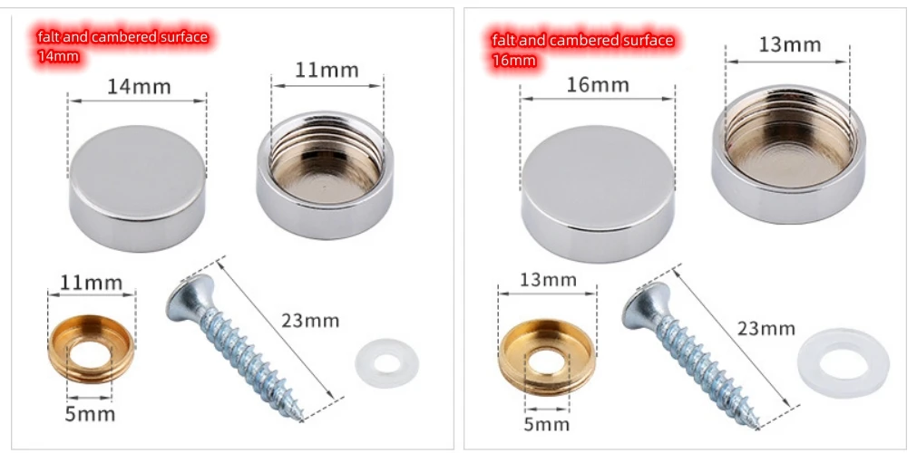 Customized stainless steel advertising screw mirror screw decorative cap screw 10mm -25mm manufacture