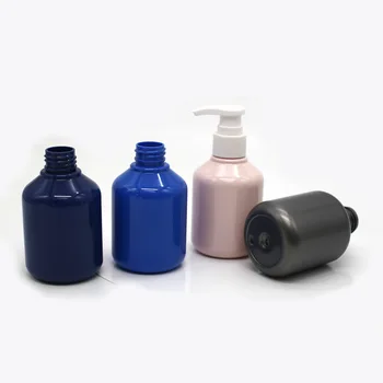 Round Shampoo Bottles PET Shower Gel Body Wash Bottles plastic bottle with lotion pump packaging