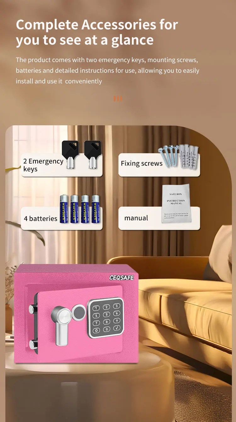 CEQSAFE High Quality Mini Safe Box Portable Small Money Safes 17E Safe Box factory