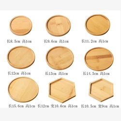Custom Bamboo Plant Saucer Round Plant Pot Tray for Succulent Planters Indoor Outdoor Planters