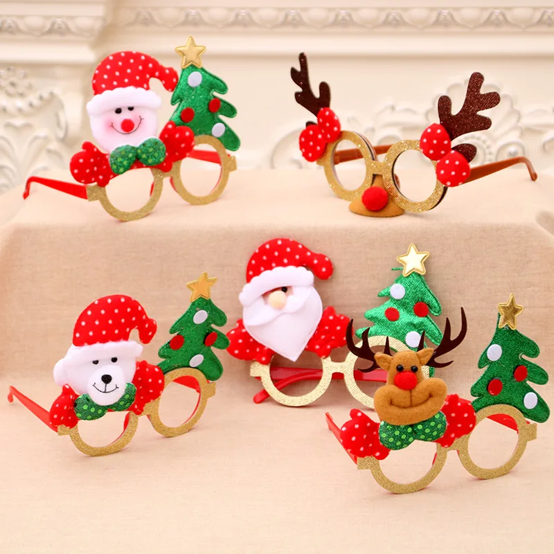 Costumi per bambini e adulti Viilich 9 pezzi Occhiali da festa con glitter natalizi Decorazione natalizia Occhiali da vista Occhiali da vista Cornice per bomboniere 