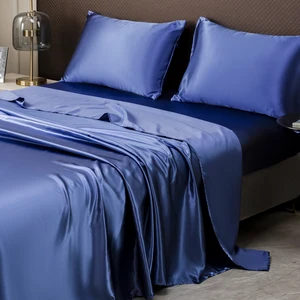 Custom Luxury 100% Polyester Microfiber Satin Bed Sheet Set Hotel Bedroom Bedding for Home Use Available in Twin Size