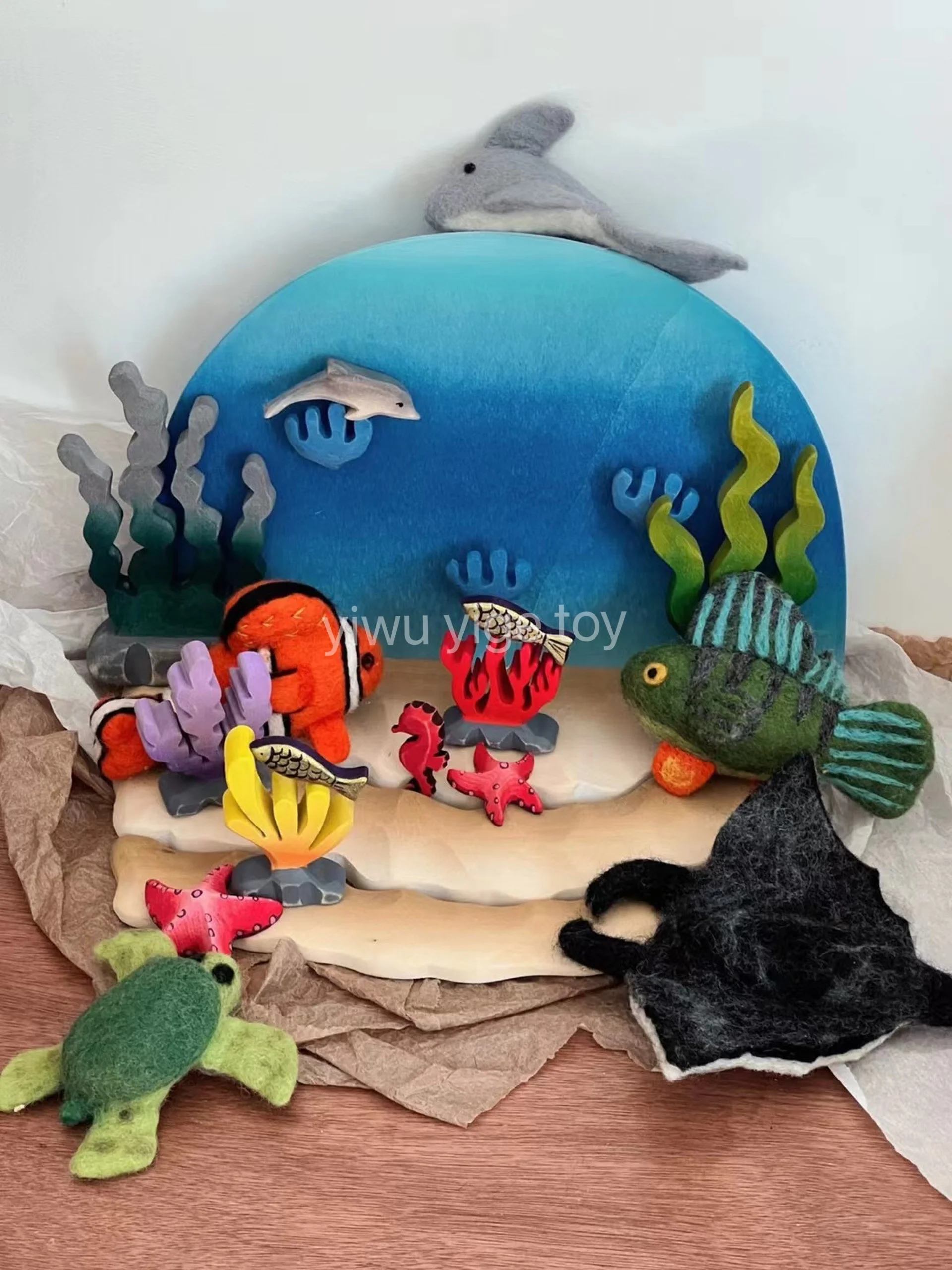 Felt Coral Reef Sea Animals Fish Toys for Small World Play