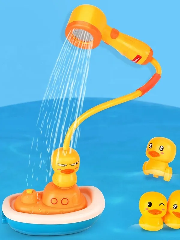 Rotation Water Spray Floating Boat Animals Yellow Duck Sprinklers 