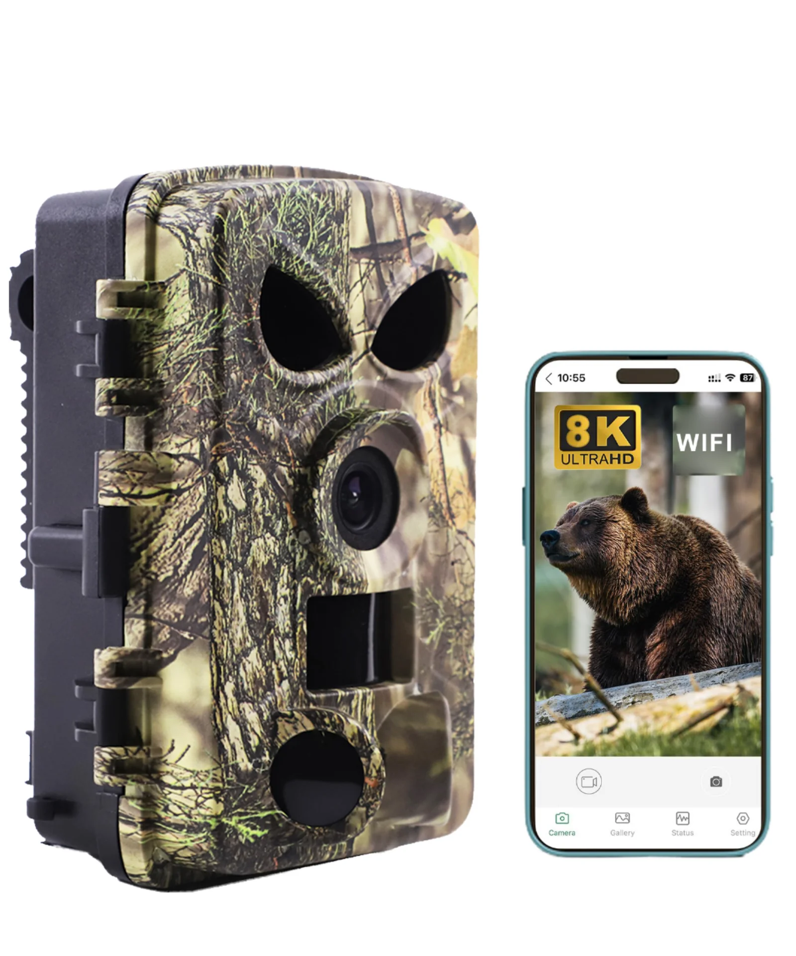 PR8000 60MP 8K Wildlife Trail Camera with 120° Wide Lens