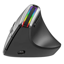 COUSO Best Selling Ergonomic Wireless Mouse RGB Backlit Dual Mode BT3.0 BT5.0 Computer Bluetooth Rechargeable Vertical Mouse