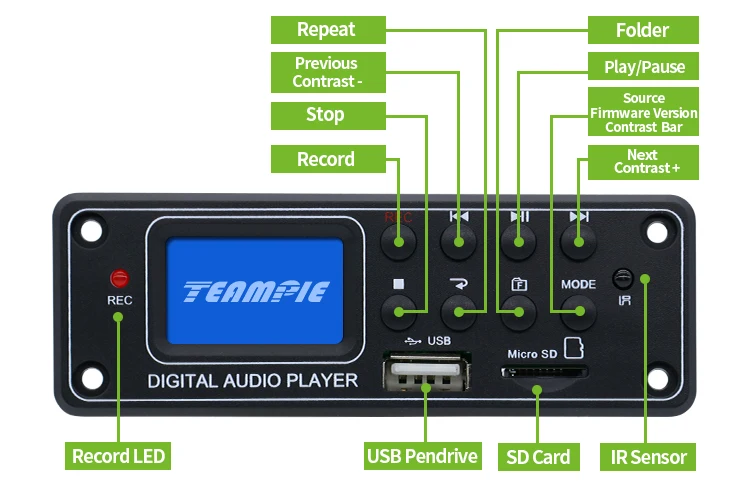MP3 Module TPM006D MP3 Player USB Module