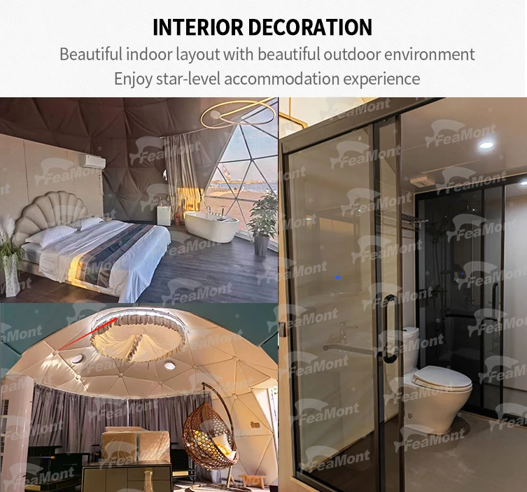FEAMONT High Security Plastic Inflatable Clear Glamping Cottage Garden Bubble Dome Kids Camping Tent