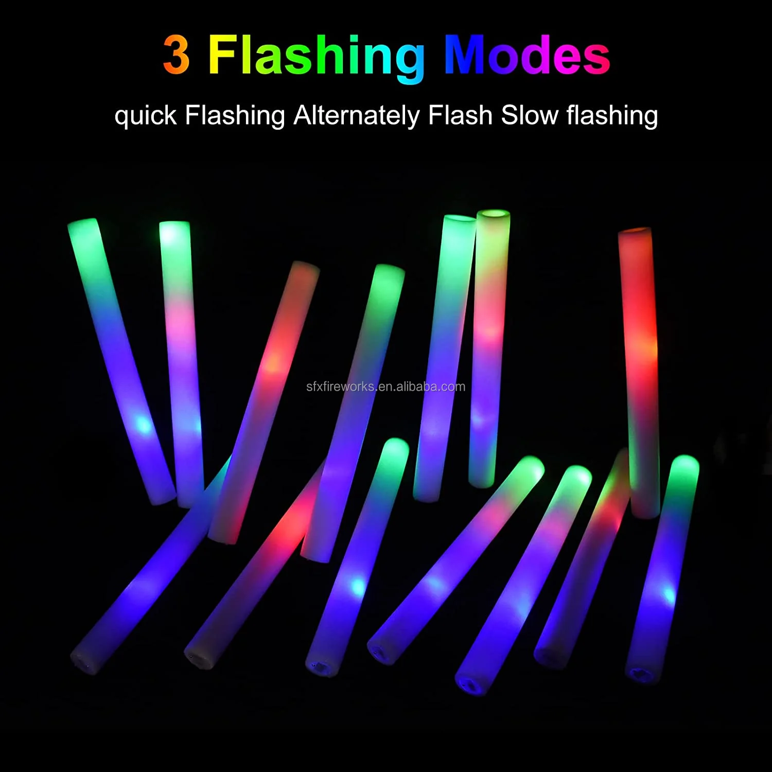 3 Modes Flashing Led Light Sticks For Weddings Concerts Christmas Halloween Party Supplies Foam ...