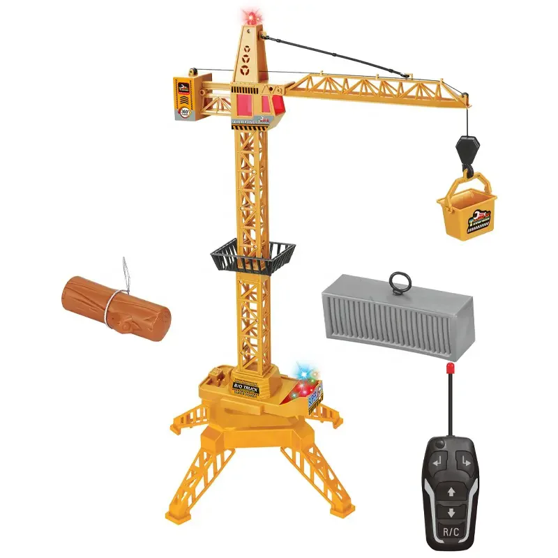 Remote Control Tower Crane Toy Plastic Engineering Theme