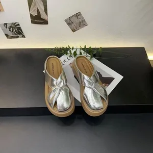 Women's New Summer Leisure One-Foot Wear Half-Toe Half-Slipper Sandals Soft-Soled Boken Shoes Backless Design for Lazy Outfit