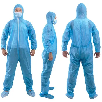 Manufacture PP Isolation Blue Disposable Cover Suit Protective Disposable Coverall