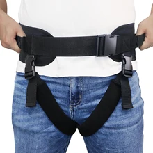 Transfer Belt with Leg Loops, Safety Gait Belt Walking Assist Aid with Release Buckle for Elderly, Large for Waist 34"-47" L