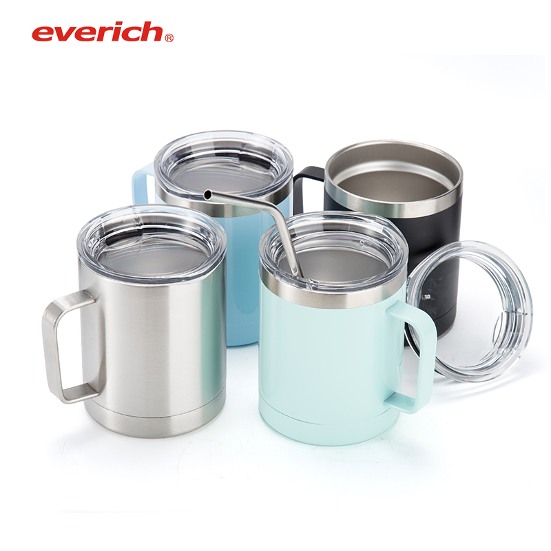 
 Hot Sell Custom 12oz Stainless Steel Insulated Coffee Mug with Handle Double Wall Vacuum Travel Mug with Lid  