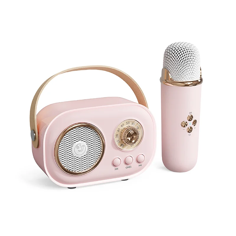 Fashion Mini Portable Retro bluetooth Speaker Custom Karaoke Wireless Speaker with Mic and bluetooth