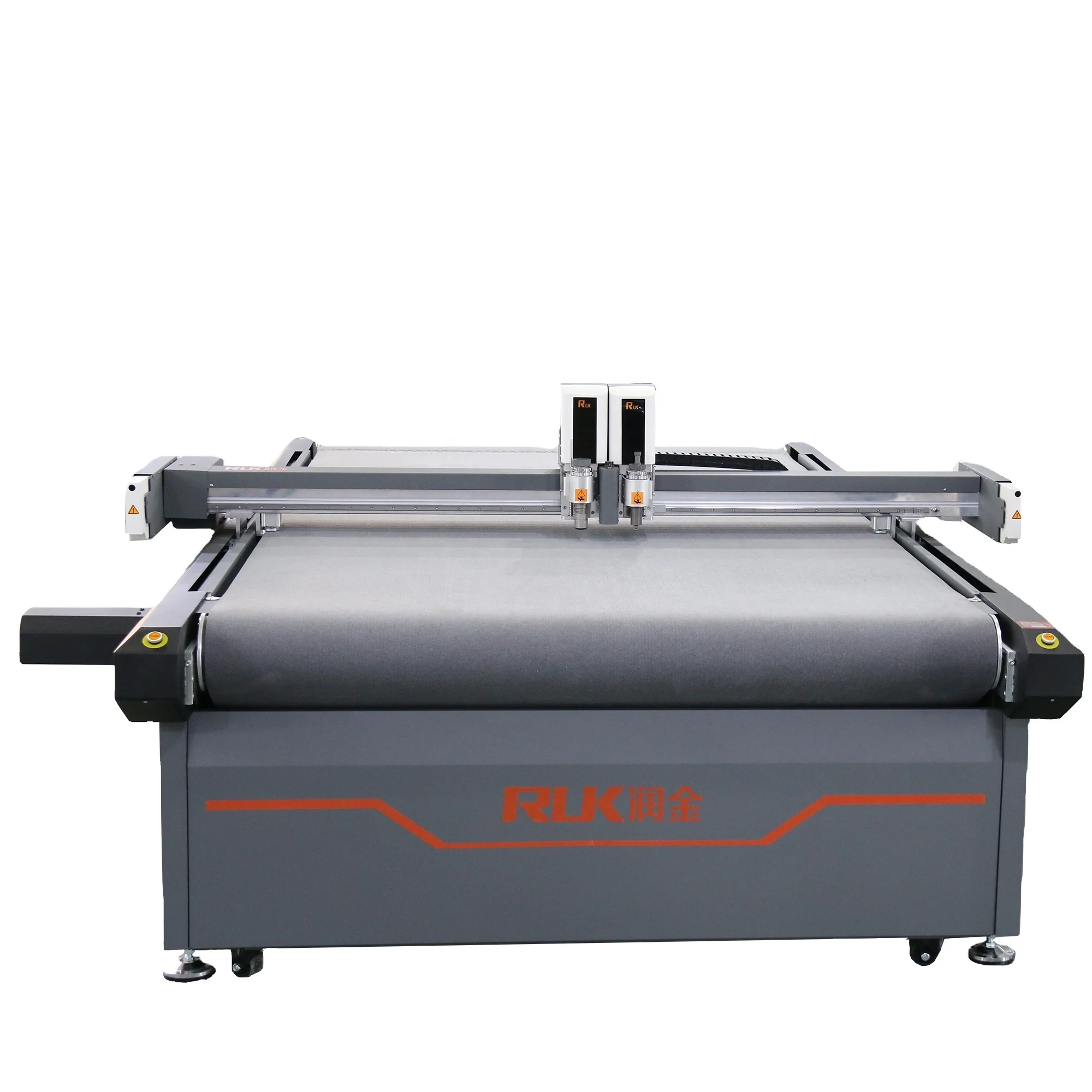 RUK Rubber Mat Oscillating Cutting Machine Belt Conveyor Table Vibration Knife Flatbed Cutter