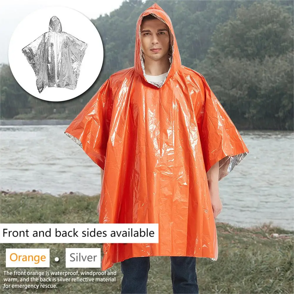 Wholesale Emergency portable One-off outdoor thickened duplex PE aluminum film rain poncho From m.alibaba.com