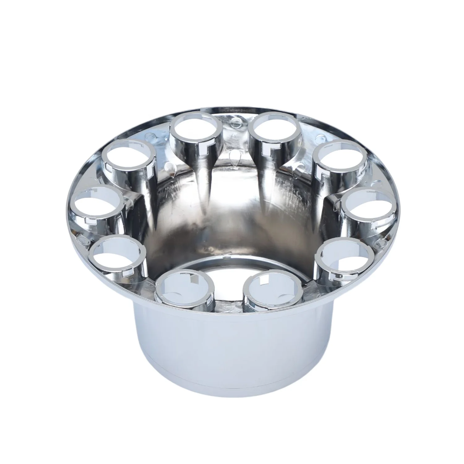 Chrome Semi Truck Hub Cover Set – Screw-On Wheel Axle Covers & Lug Nut Caps
