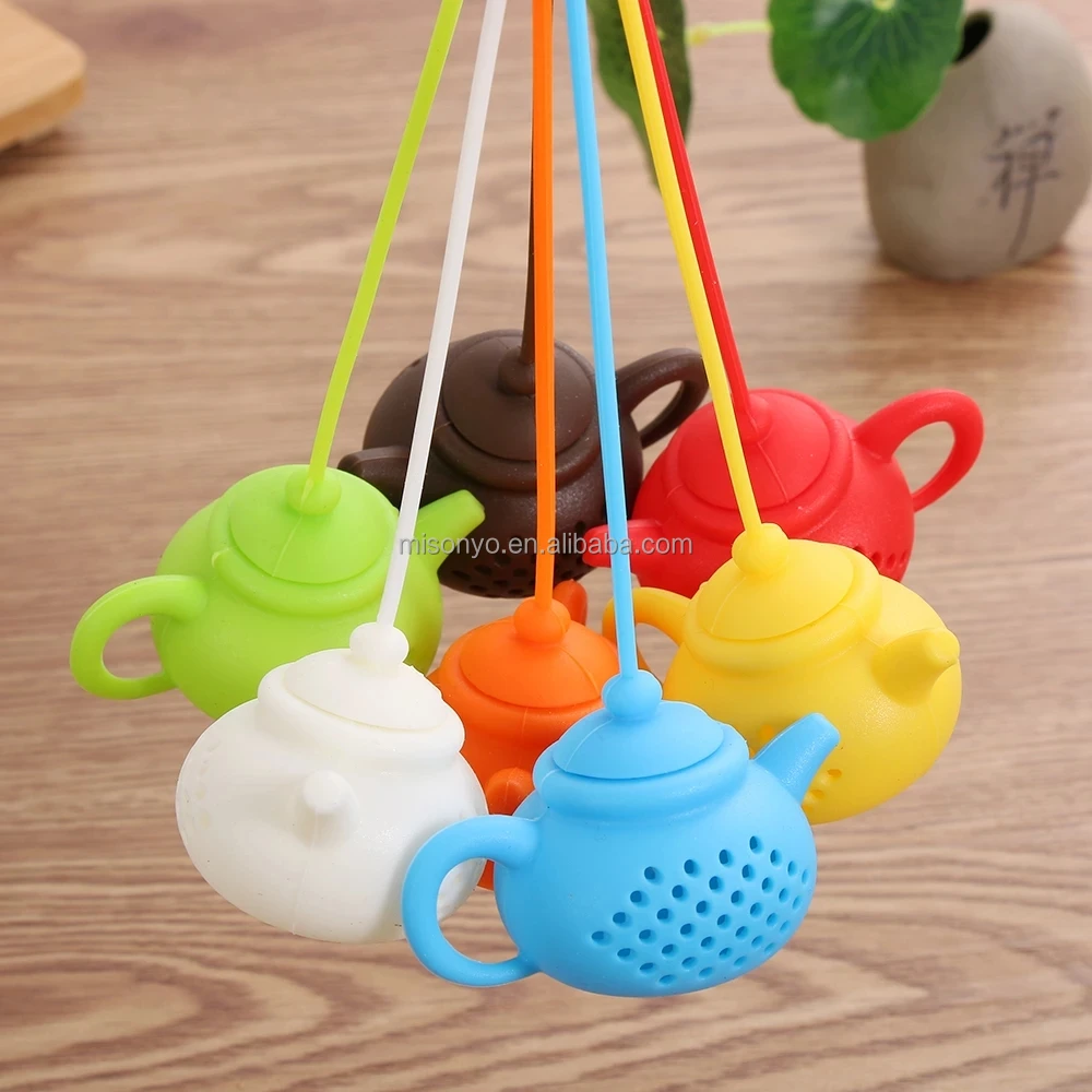 Creative Teapotshape Tea Infuser Strainer Silicone Tea Bag Leaf Filter
