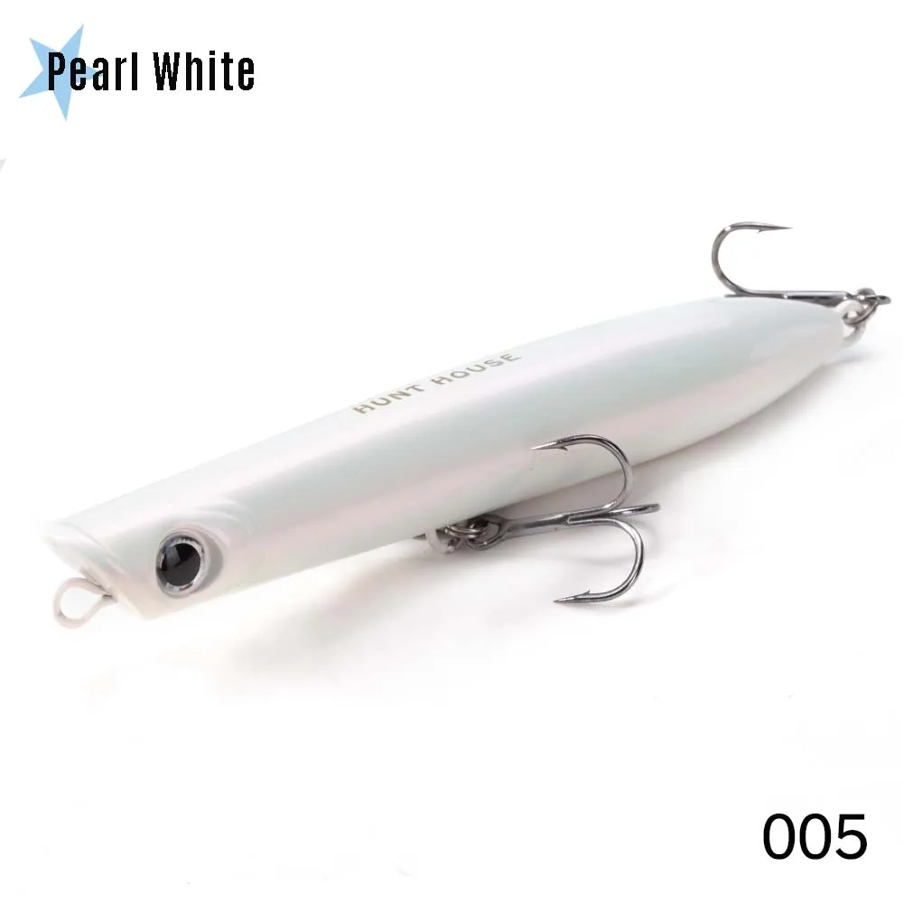 Hunthouse Floating Surface Popper Spinning Topwater Fishing Lure 130mm/30g  Pencil Bait Wobbler WTD Saltwater For Bass Artificial